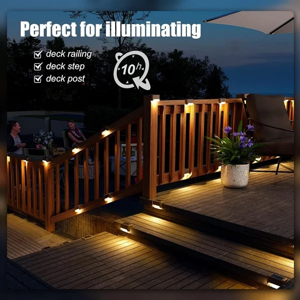 4 Pcs LED Solar Deck Lights