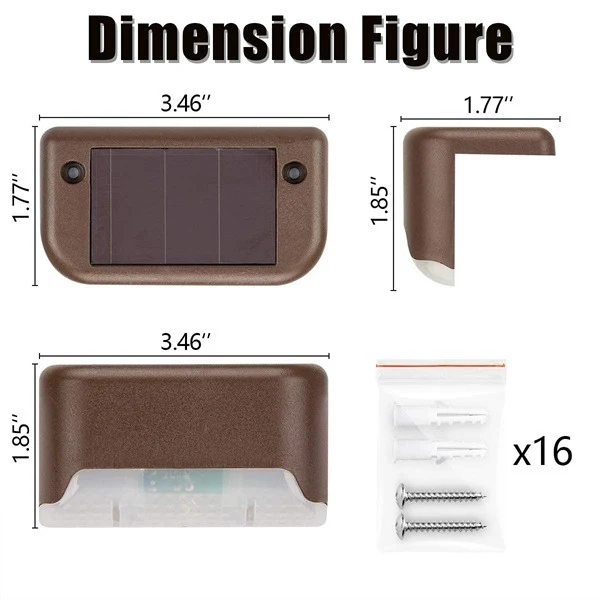 4 Pcs LED Solar Deck Lights