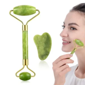 Flawless Jade Roller with Gua Sha Facial Massage Tool