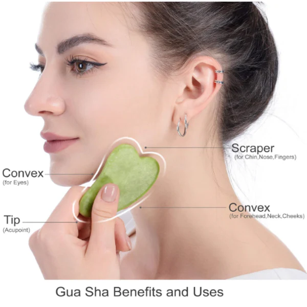 Flawless Jade Roller with Gua Sha Facial Massage Tool